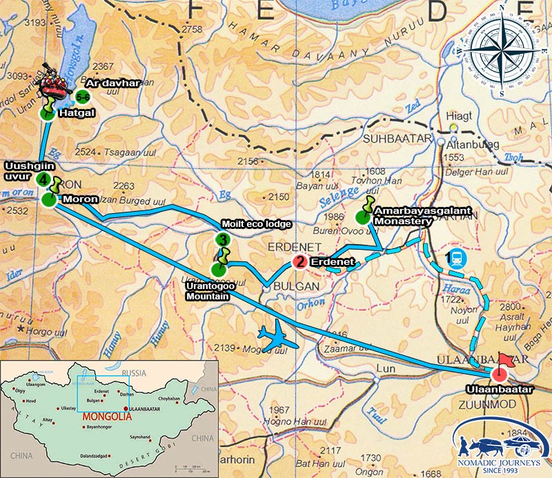 huvsgul-lake-journeys-map